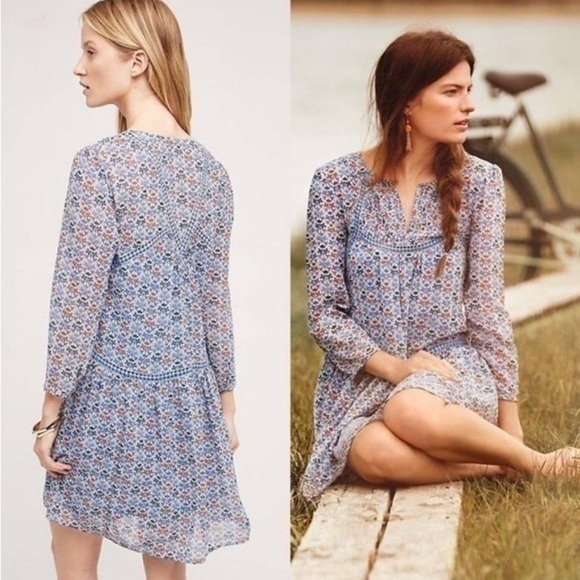 ANTHROPOLOGIE Dresses | embroidered Holding Horses Dress floral babydoll dress 2 - Picture 2 of 10